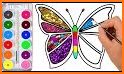 Glitter Butterfly Coloring - Learn Colors for kids related image