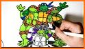 Coloring Ninja and Super Turtles Cute related image