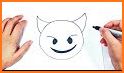 How to draw emoji step by step. Drawing lessons related image