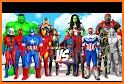 War between superheroes related image