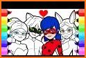 Coloring Book for Ladybug miracul & Cat Noir related image