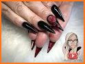 3D Acrylic Roses Stiletto Nails related image