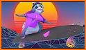 Foxy Sunset Retro- Tanuki Synthwave Skating related image