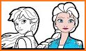 Ice Queen elza & Princess alnna Coloring Book related image