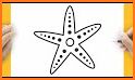 How to draw sea star related image