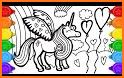 Animated Glitter Coloring Book - Unicorn related image