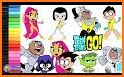 Teen Coloring Book Titans Go related image