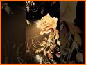 Golden rose Flower Clock Live Wallpaper related image