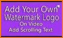 Add text to video: Text editor, watermark on video related image