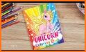 Sparkling Rainbow Unicorns Coloring Book For Kids related image